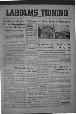 Förstasidan, Lördag 15 februari 1947