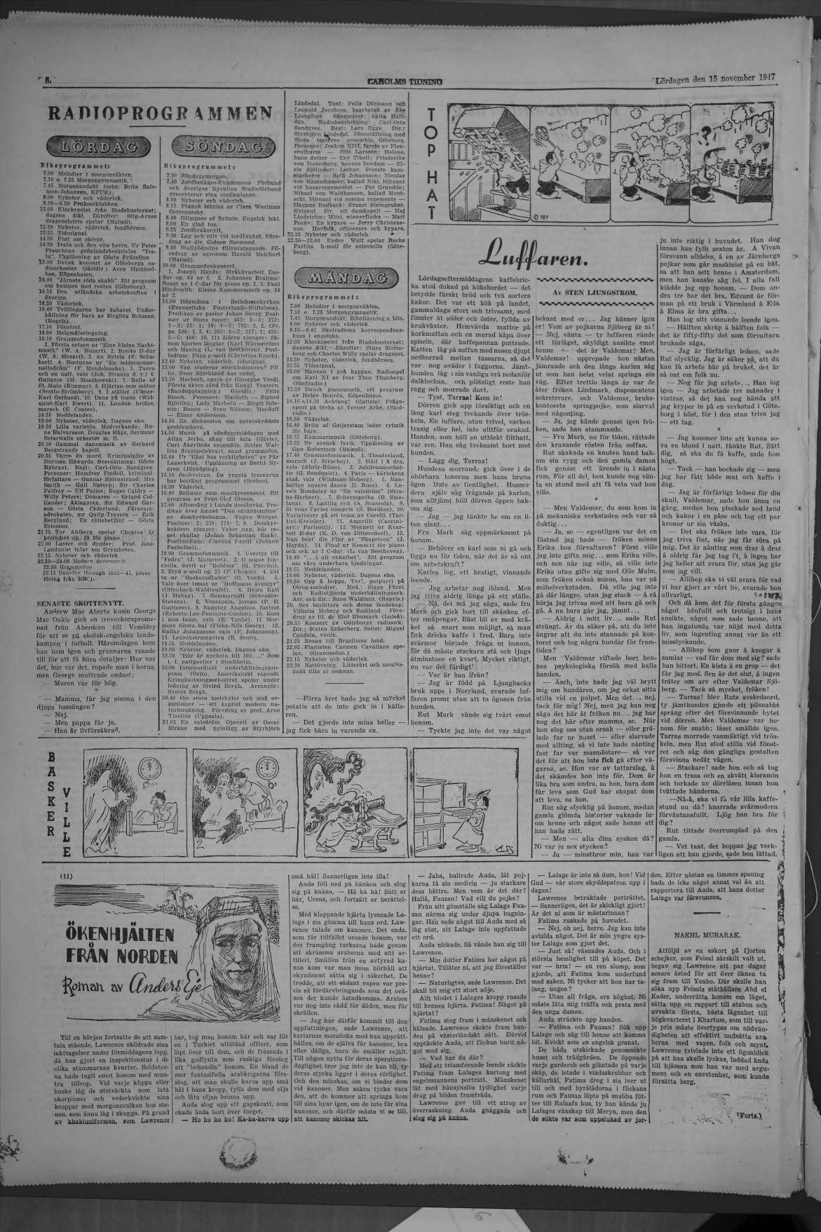 Laholms Tidning Lördag 15 november 1947, sida 8