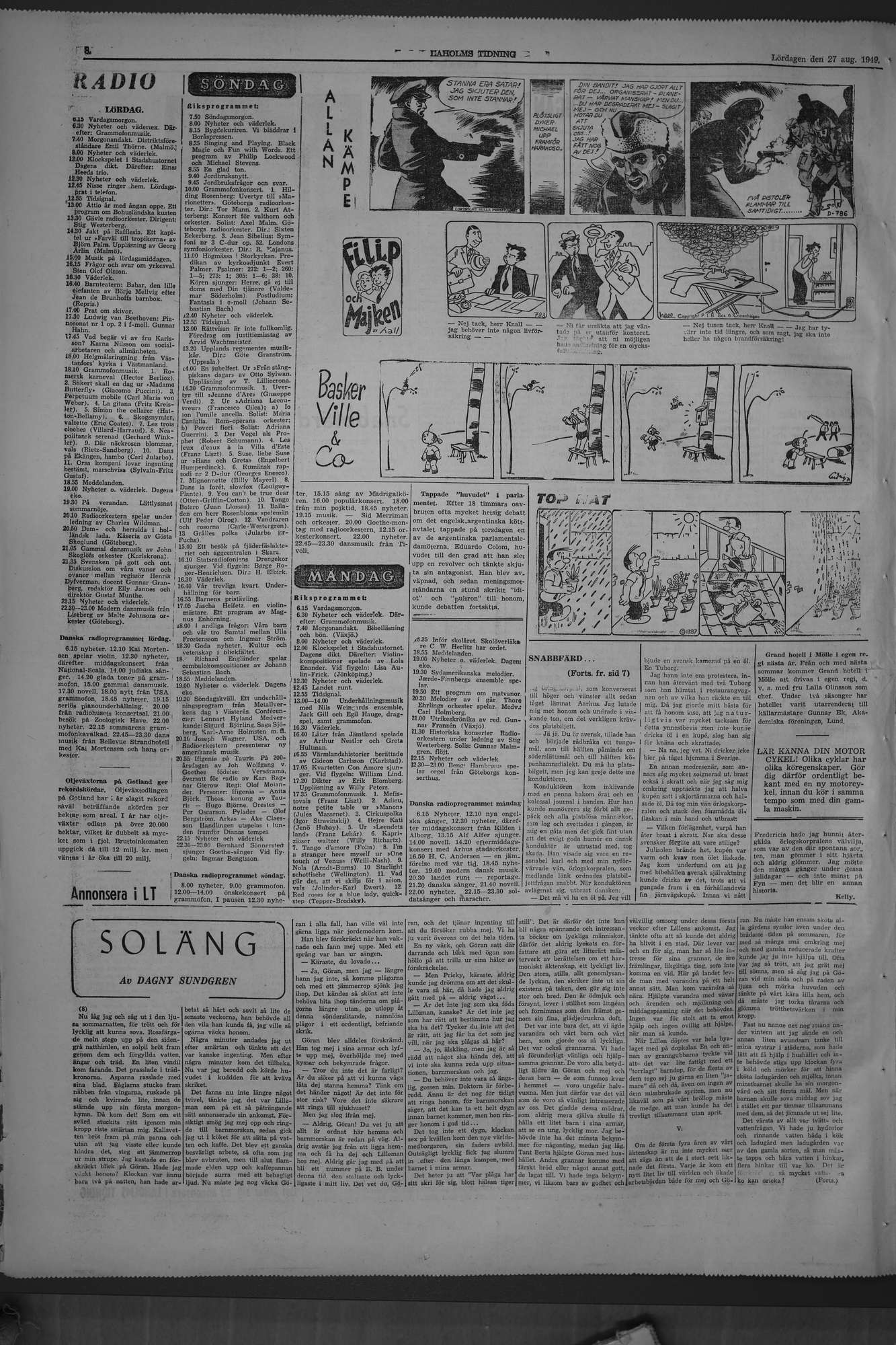 Laholms Tidning Lördag 27 augusti 1949, sida 8