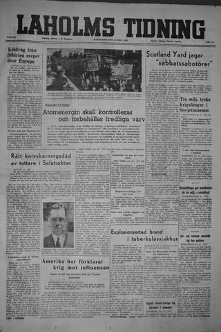 Förstasidan, Måndag 16 december 1946