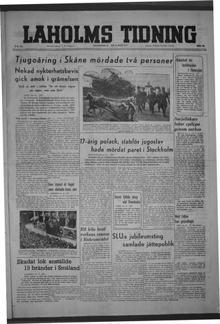 Förstasidan, Måndag 16 juni 1947