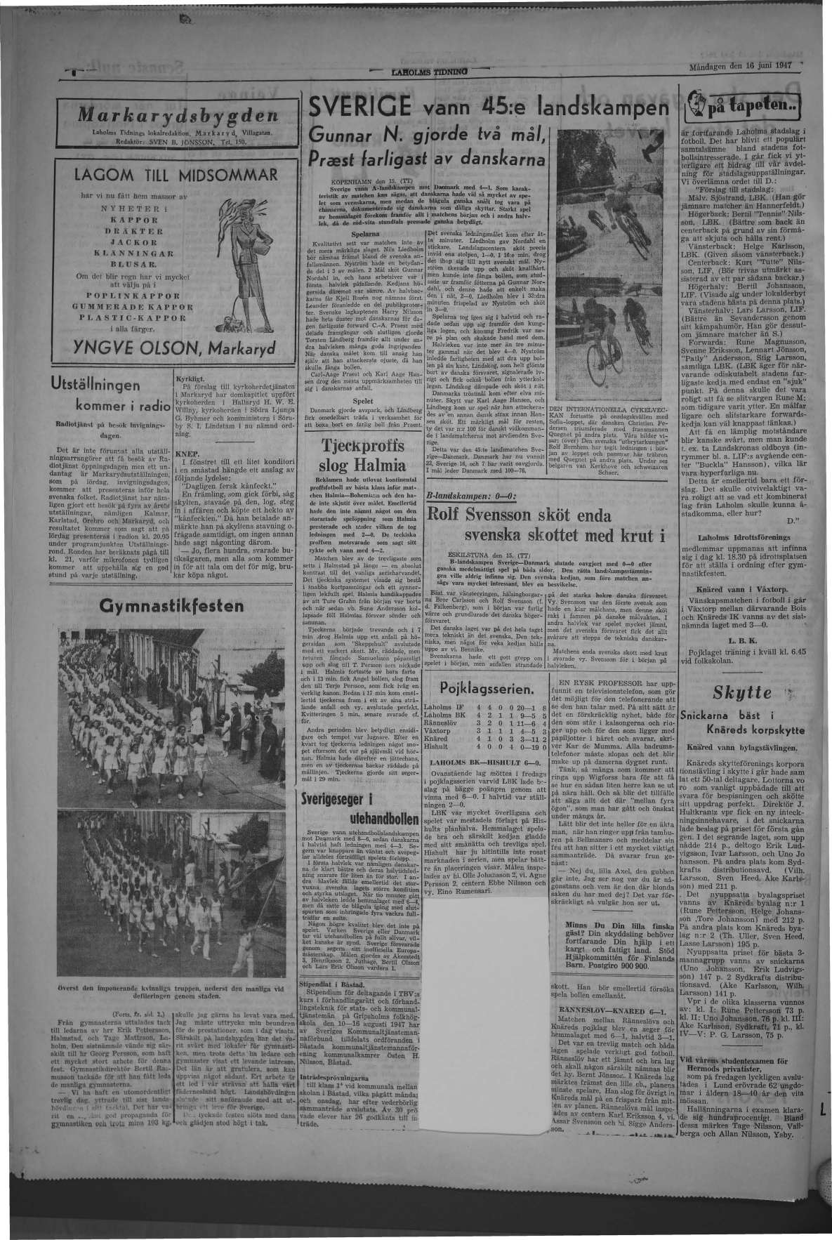 Laholms Tidning Måndag 16 juni 1947, sida 4