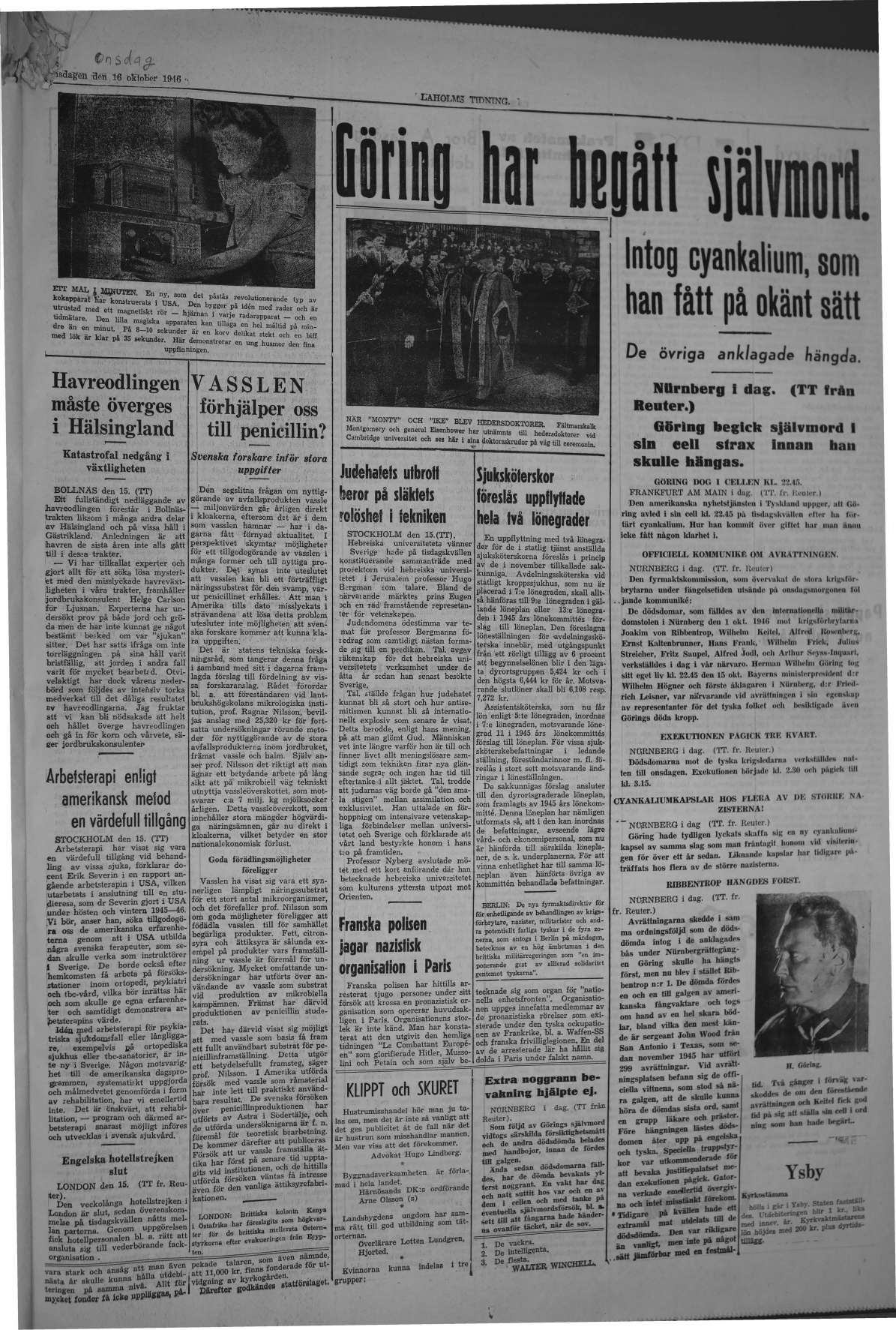 Laholms Tidning Onsdag 16 oktober 1946, sida 3