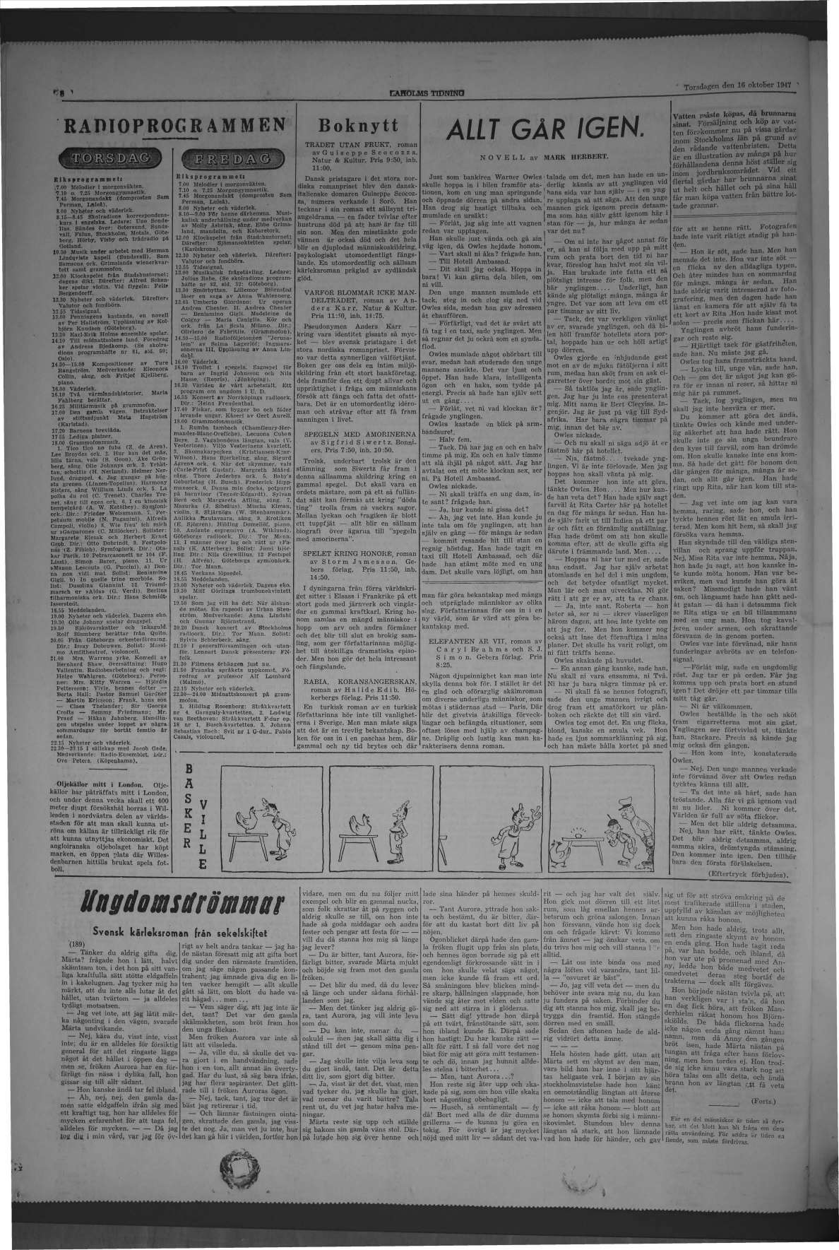 Laholms Tidning Torsdag 16 oktober 1947, sida 6