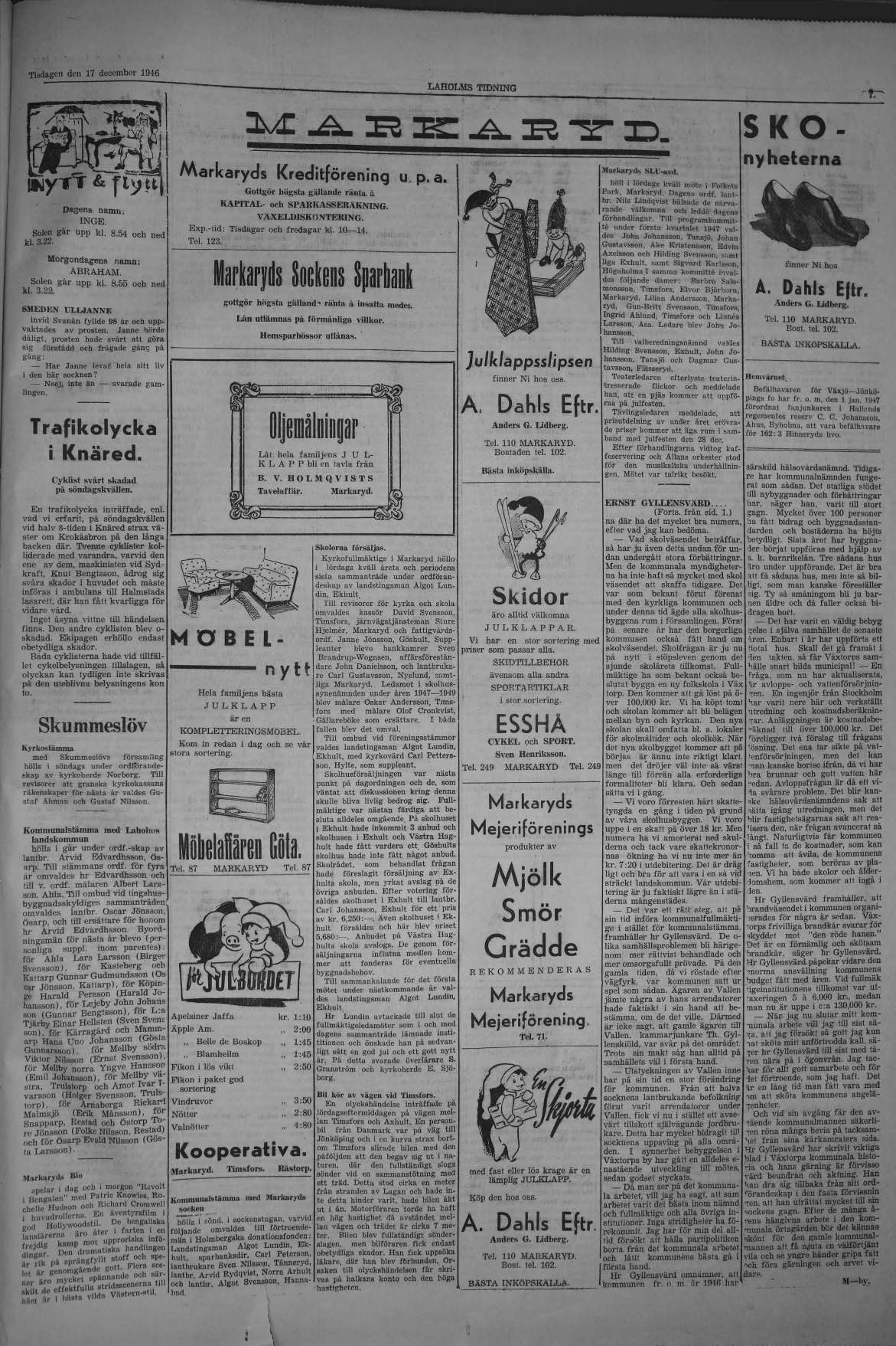 Laholms Tidning Tisdag 17 december 1946, sida 2