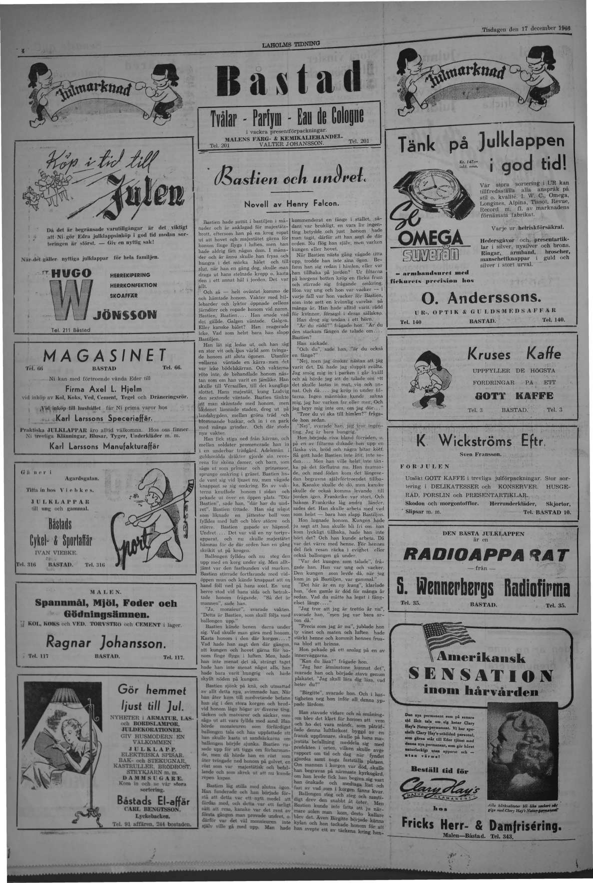 Laholms Tidning Tisdag 17 december 1946, sida 6
