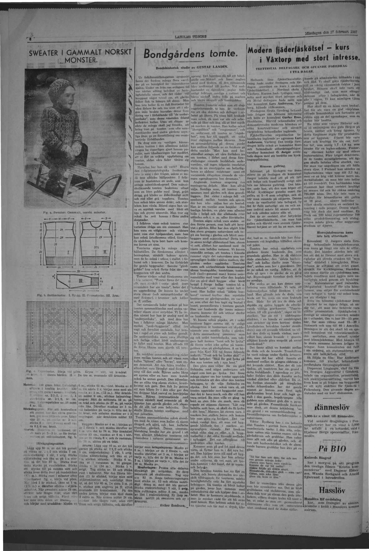 Laholms Tidning Måndag 17 februari 1947, sida 6