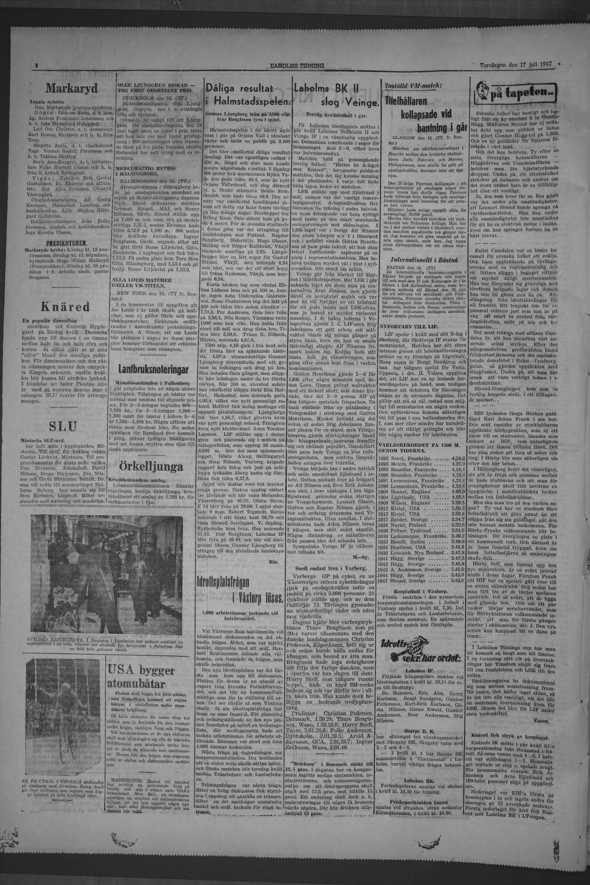 Laholms Tidning Torsdag 17 juli 1947, sida 4