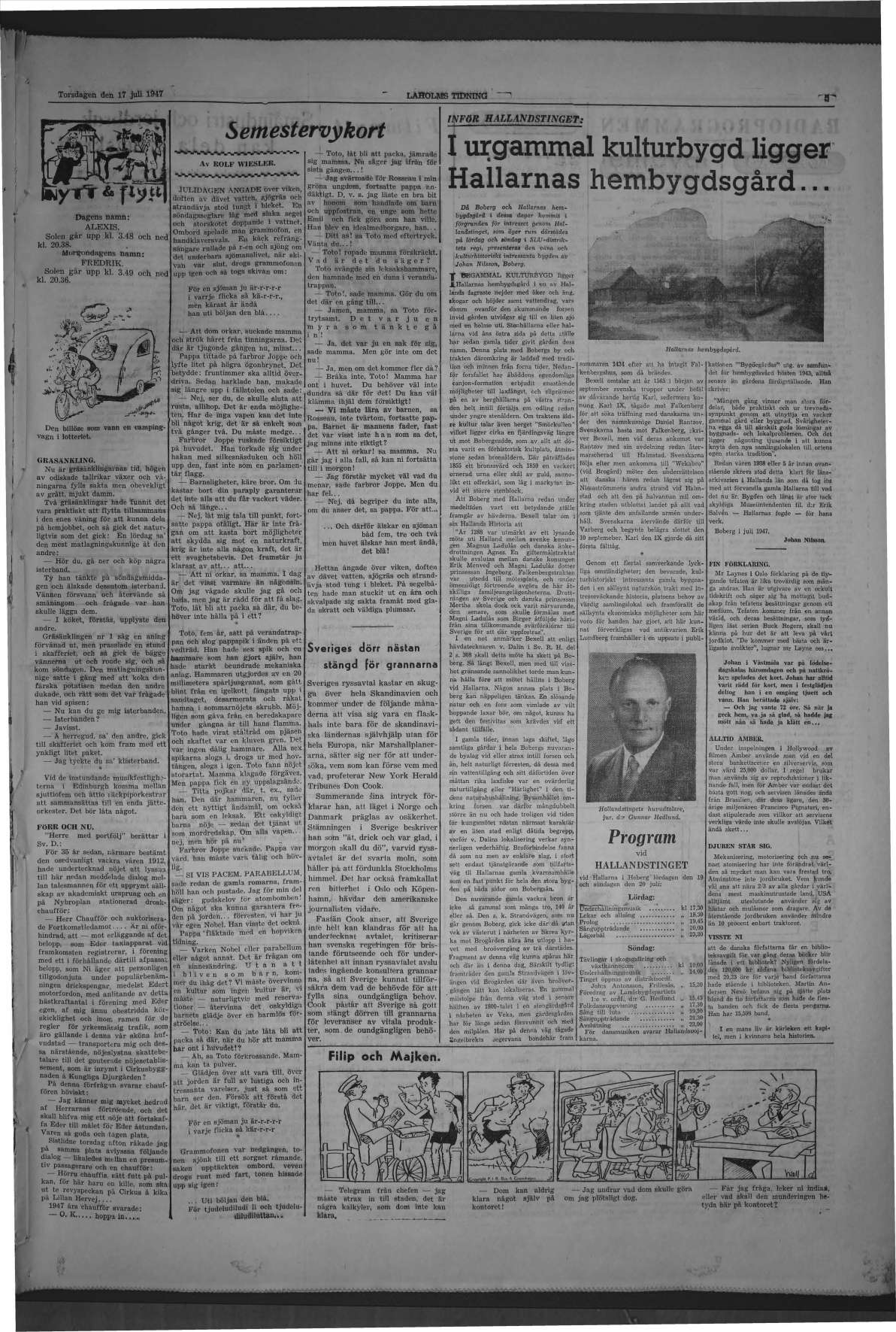 Laholms Tidning Torsdag 17 juli 1947, sida 5