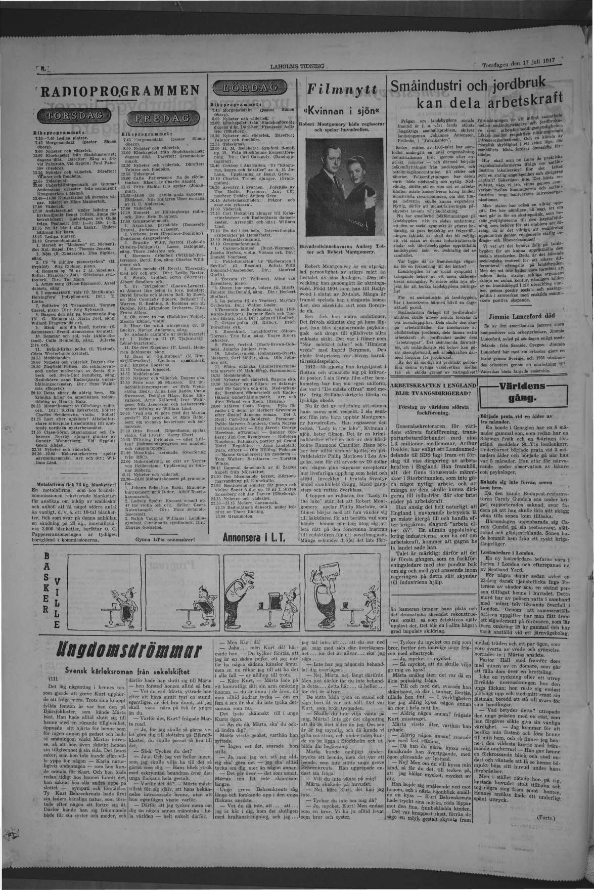 Laholms Tidning Torsdag 17 juli 1947, sida 6