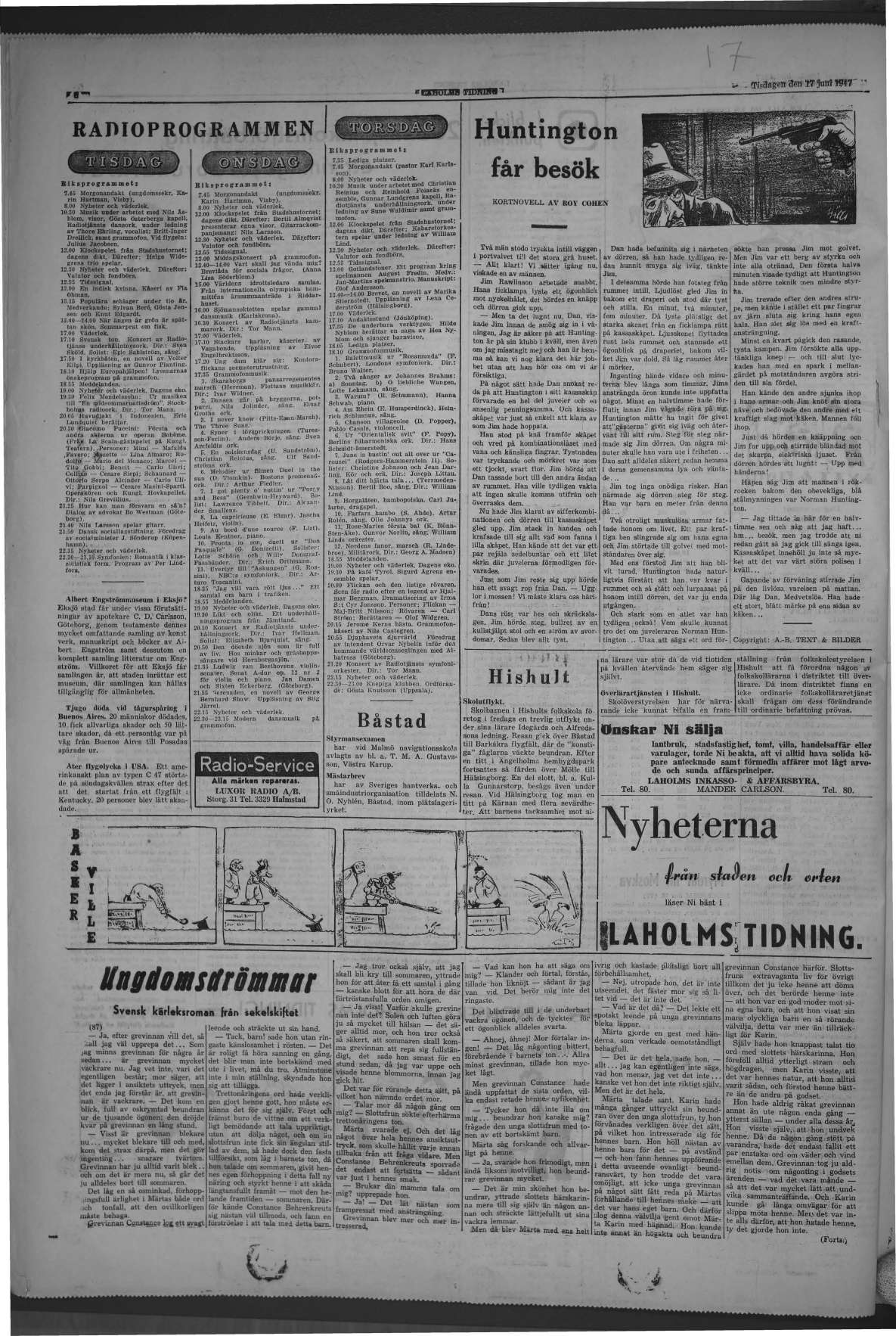 Laholms Tidning Tisdag 17 juni 1947, sida 6