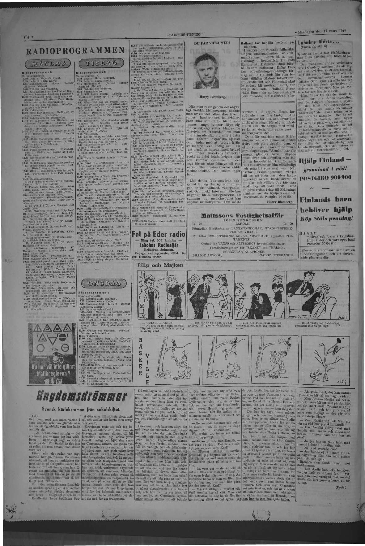 Laholms Tidning Måndag 17 mars 1947, sida 8