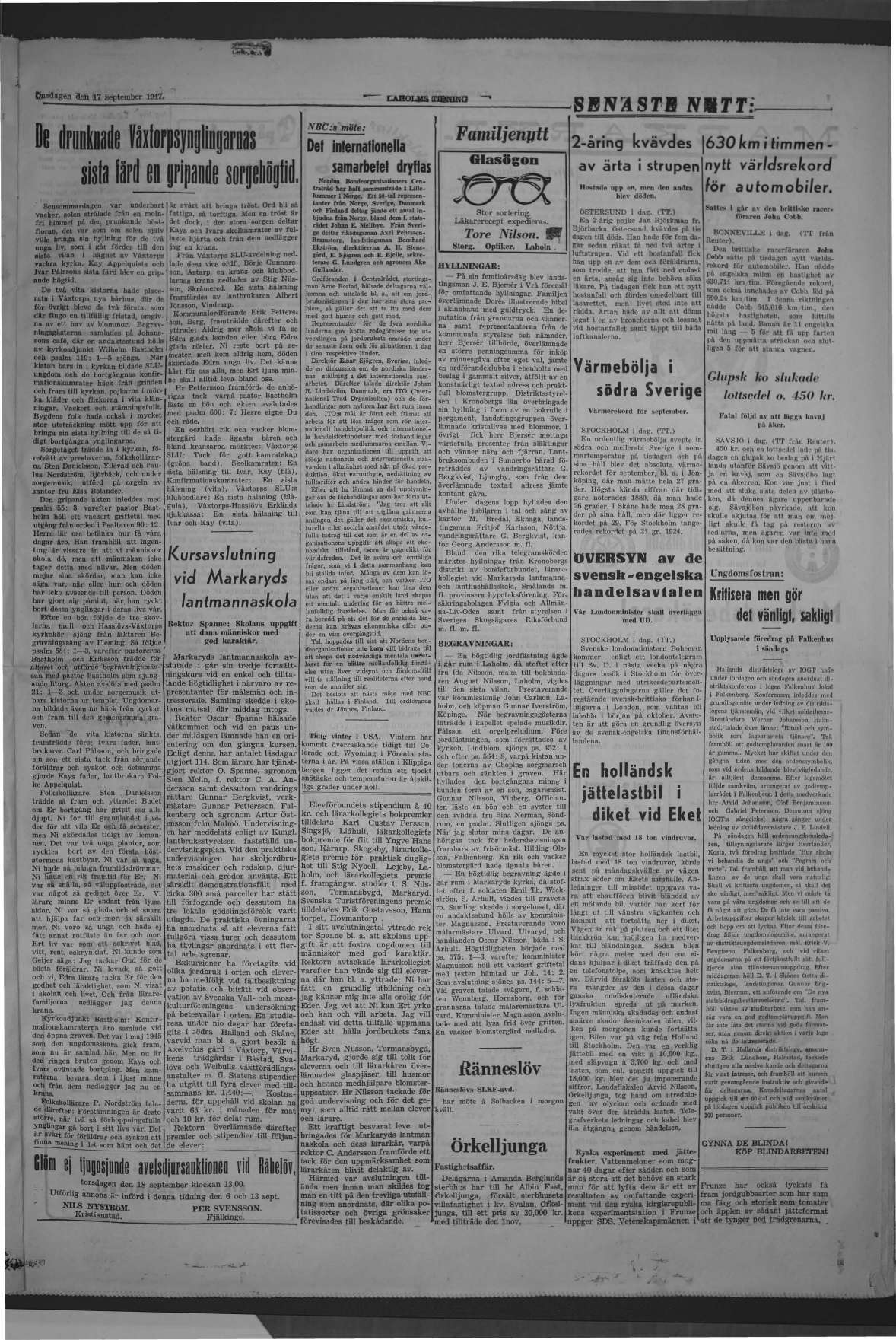 Laholms Tidning Onsdag 17 september 1947, sida 3