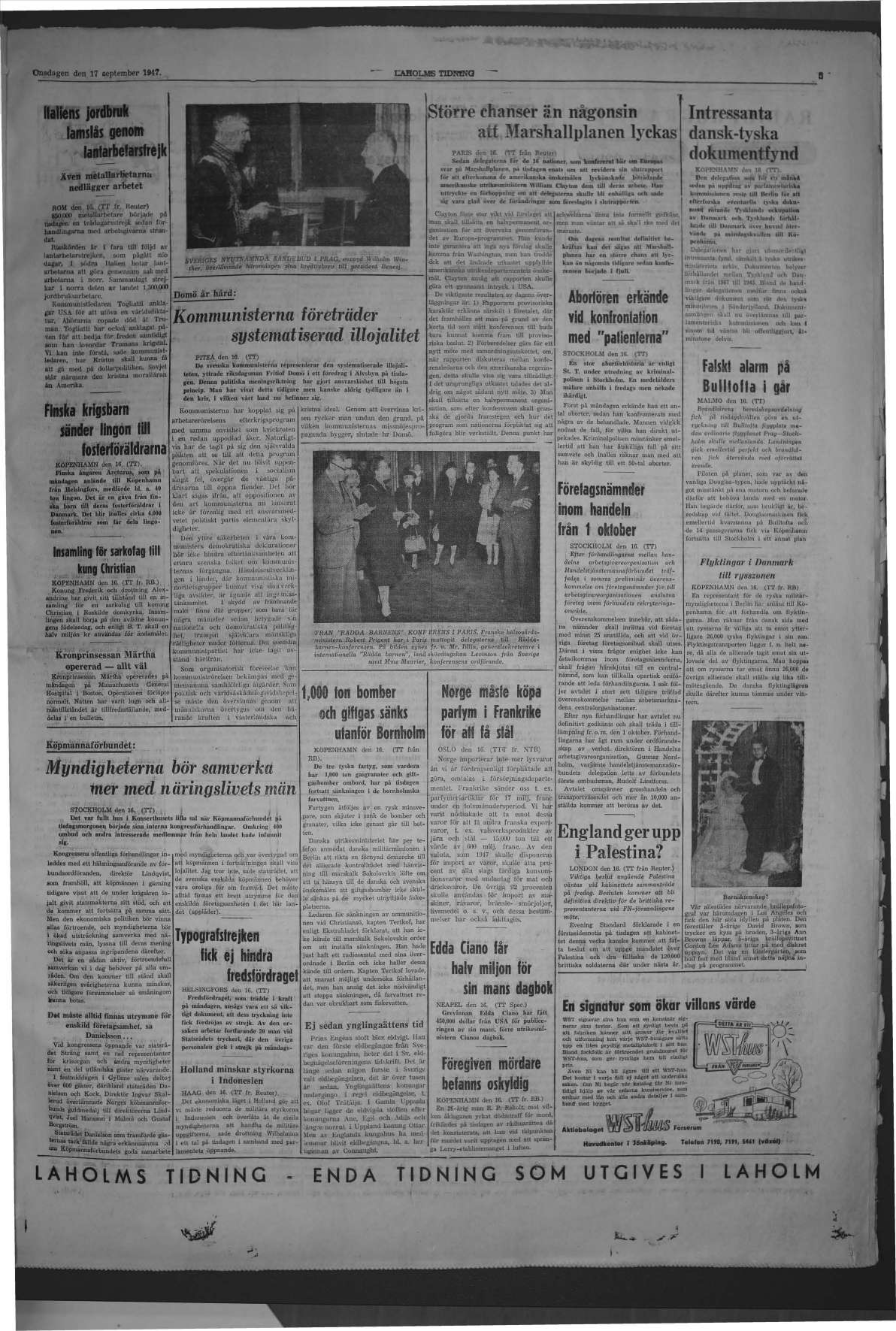 Laholms Tidning Onsdag 17 september 1947, sida 5