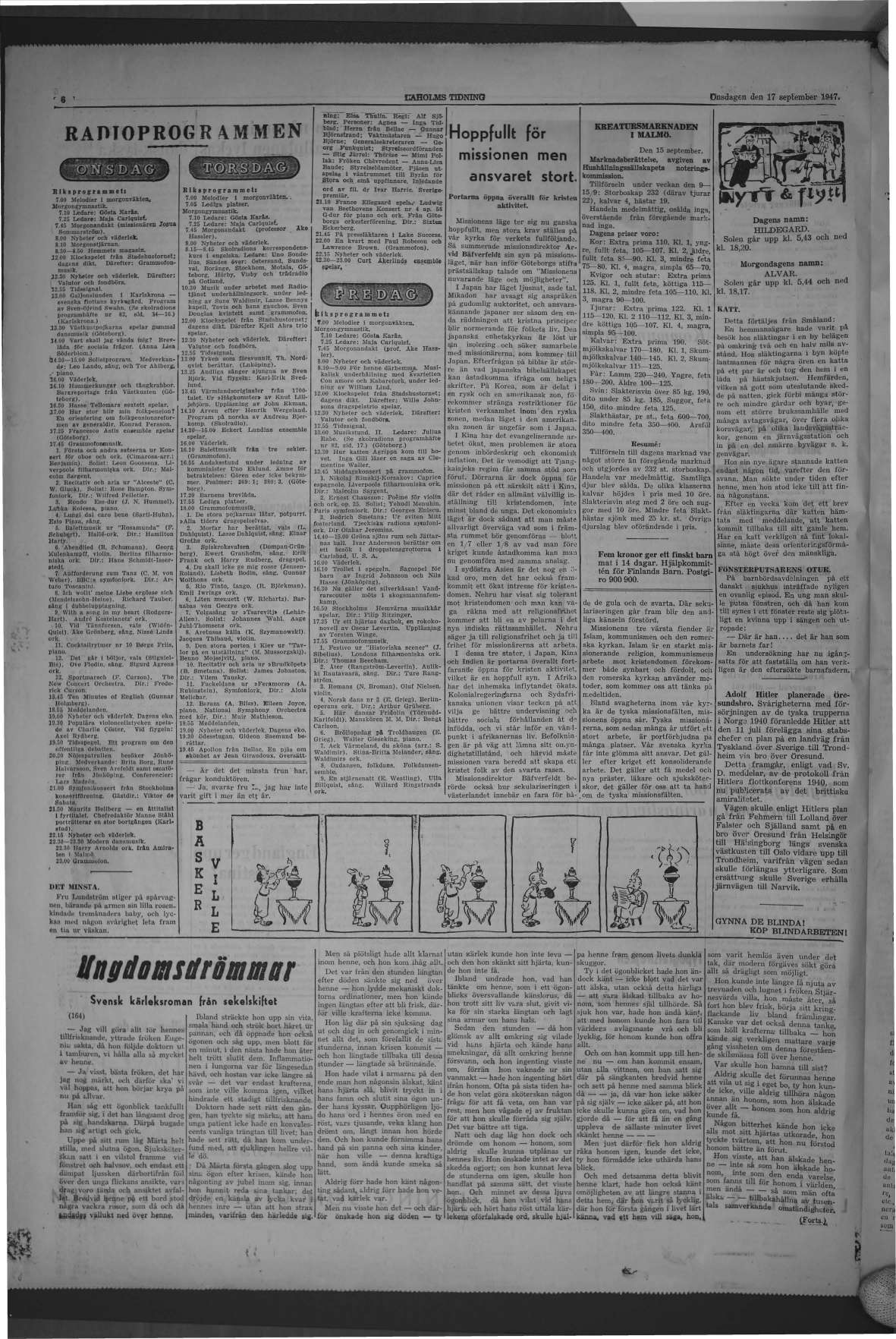 Laholms Tidning Onsdag 17 september 1947, sida 6