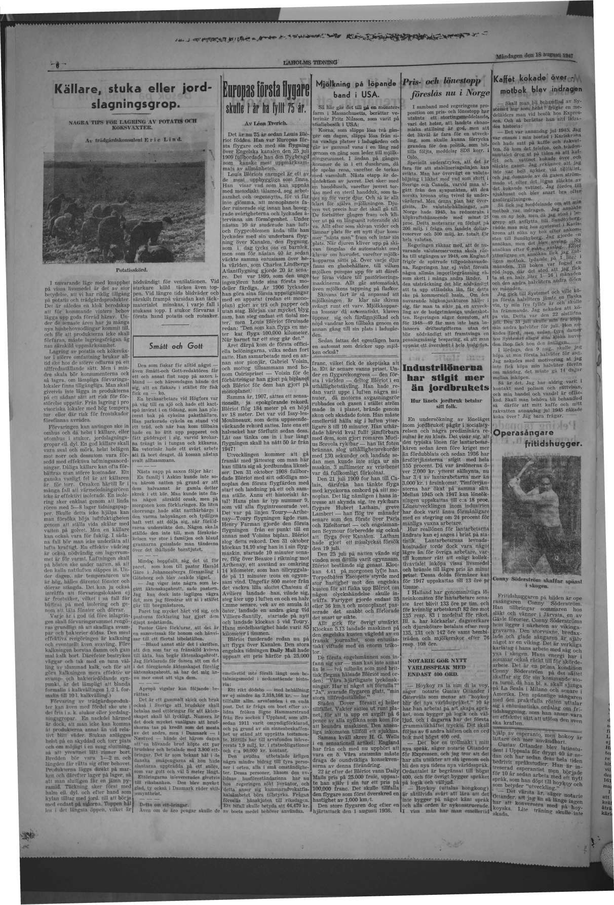 Laholms Tidning Måndag 18 augusti 1947, sida 6