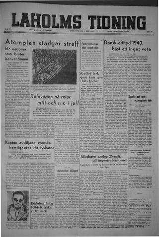 Förstasidan, Onsdag 18 december 1946