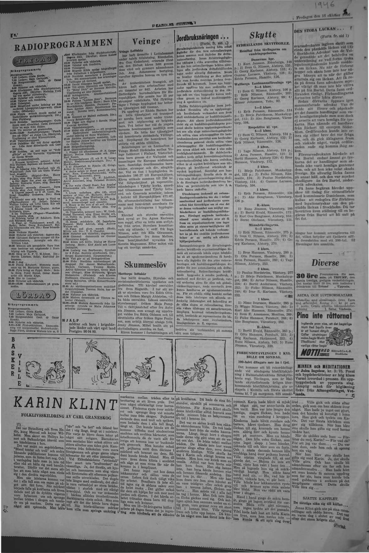 Laholms Tidning Fredag 18 oktober 1946, sida 6