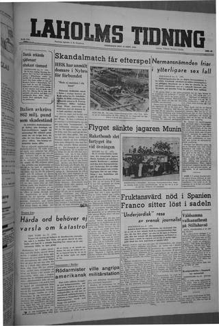 Förstasidan, Onsdag 18 september 1946