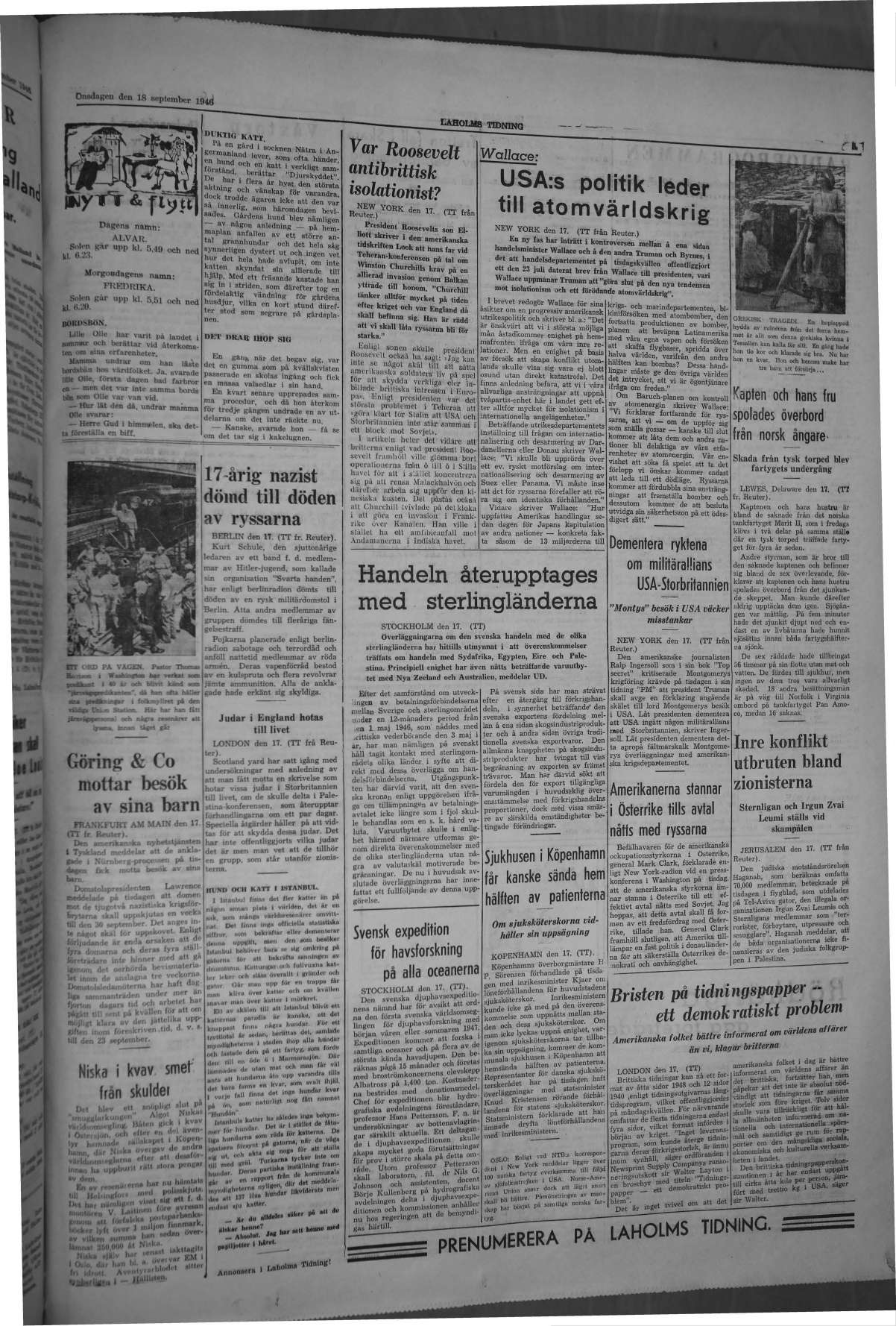 Laholms Tidning Onsdag 18 september 1946, sida 5