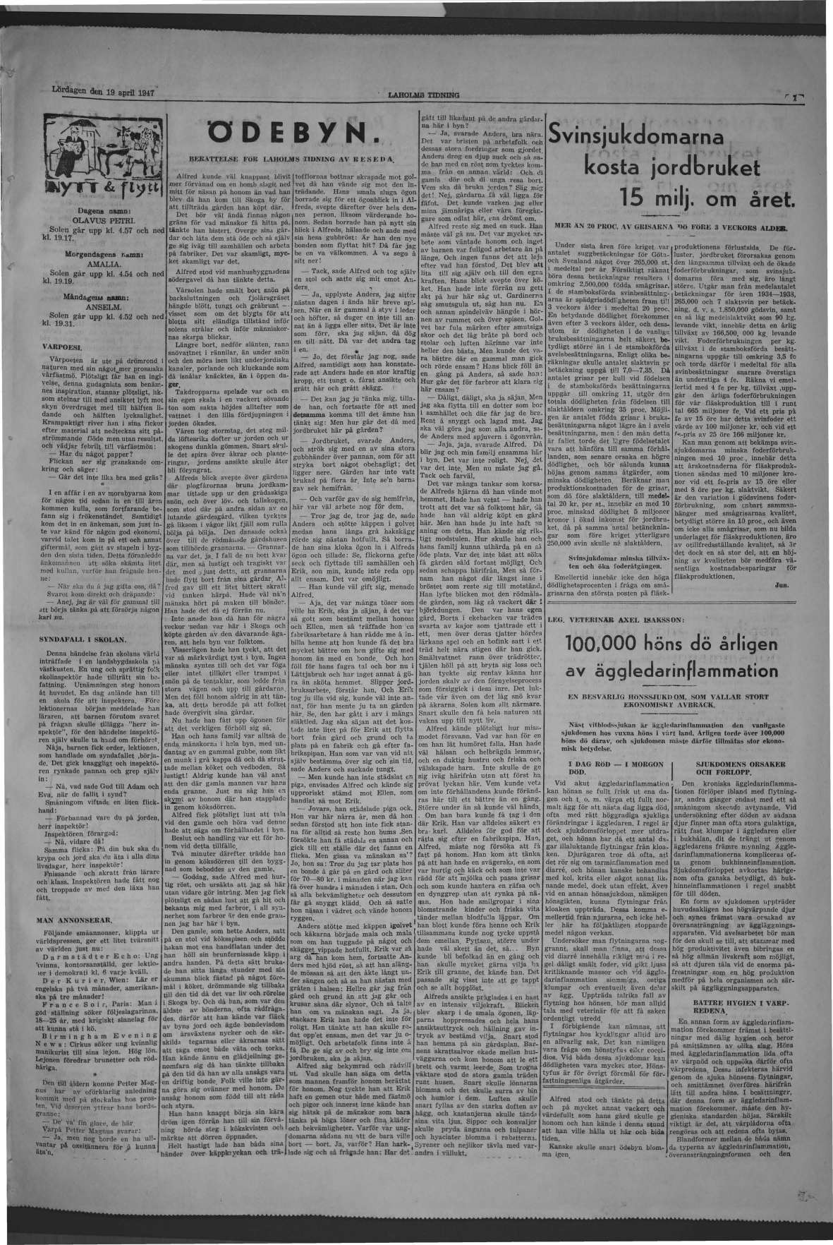 Laholms Tidning Lördag 19 april 1947, sida 7