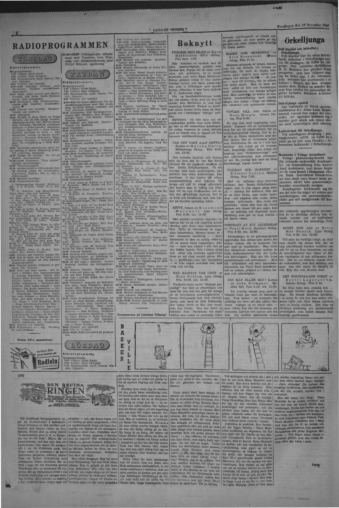 Laholms Tidning Torsdag 19 december 1946, sida 8