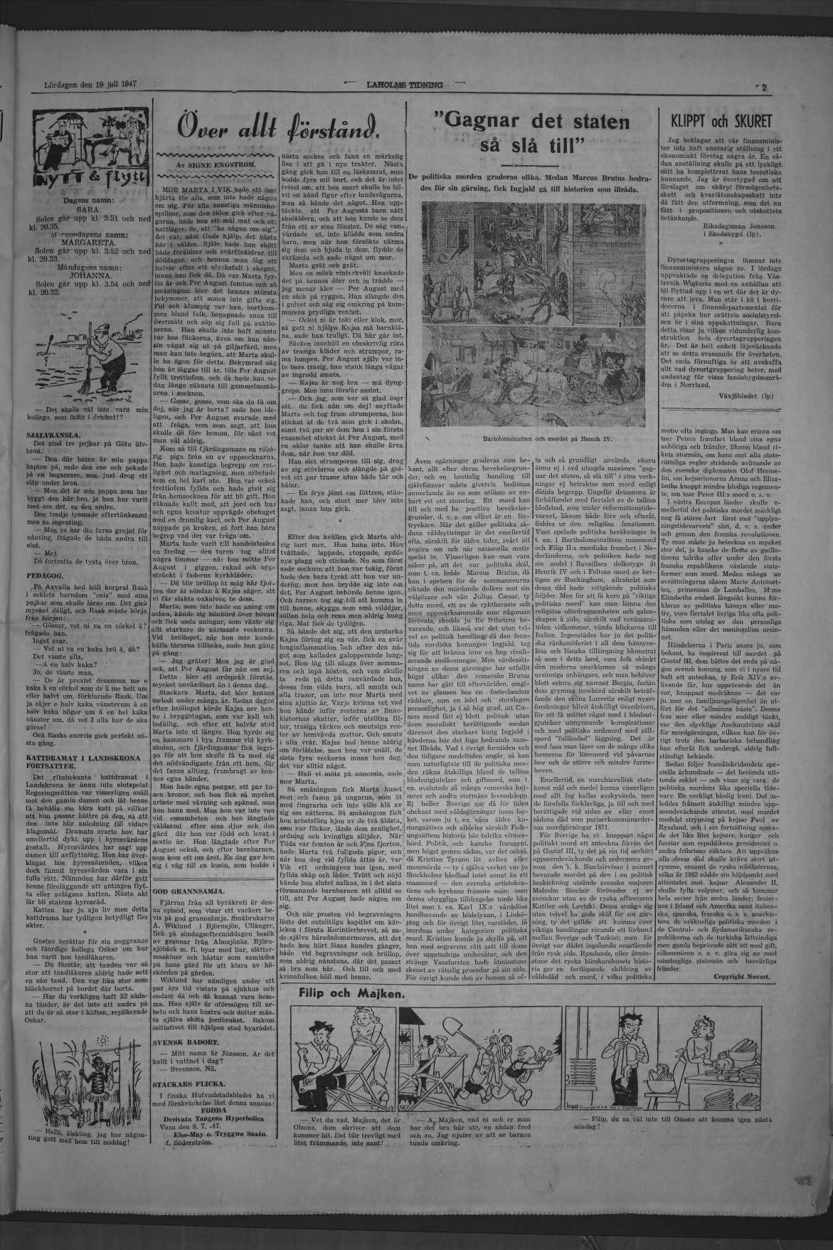 Laholms Tidning Lördag 19 juli 1947, sida 7