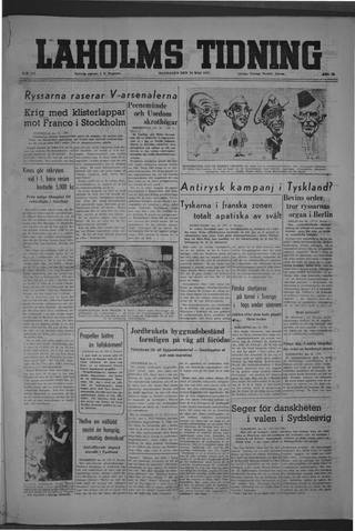 Förstasidan, Måndag 19 maj 1947