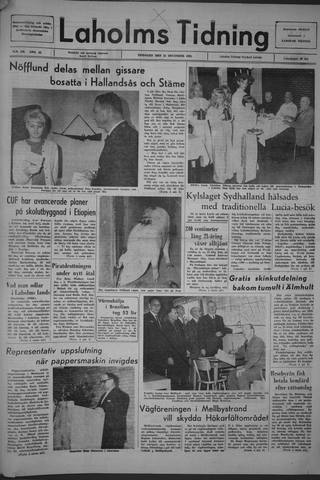 Förstasidan, Tisdag 14 december 1965