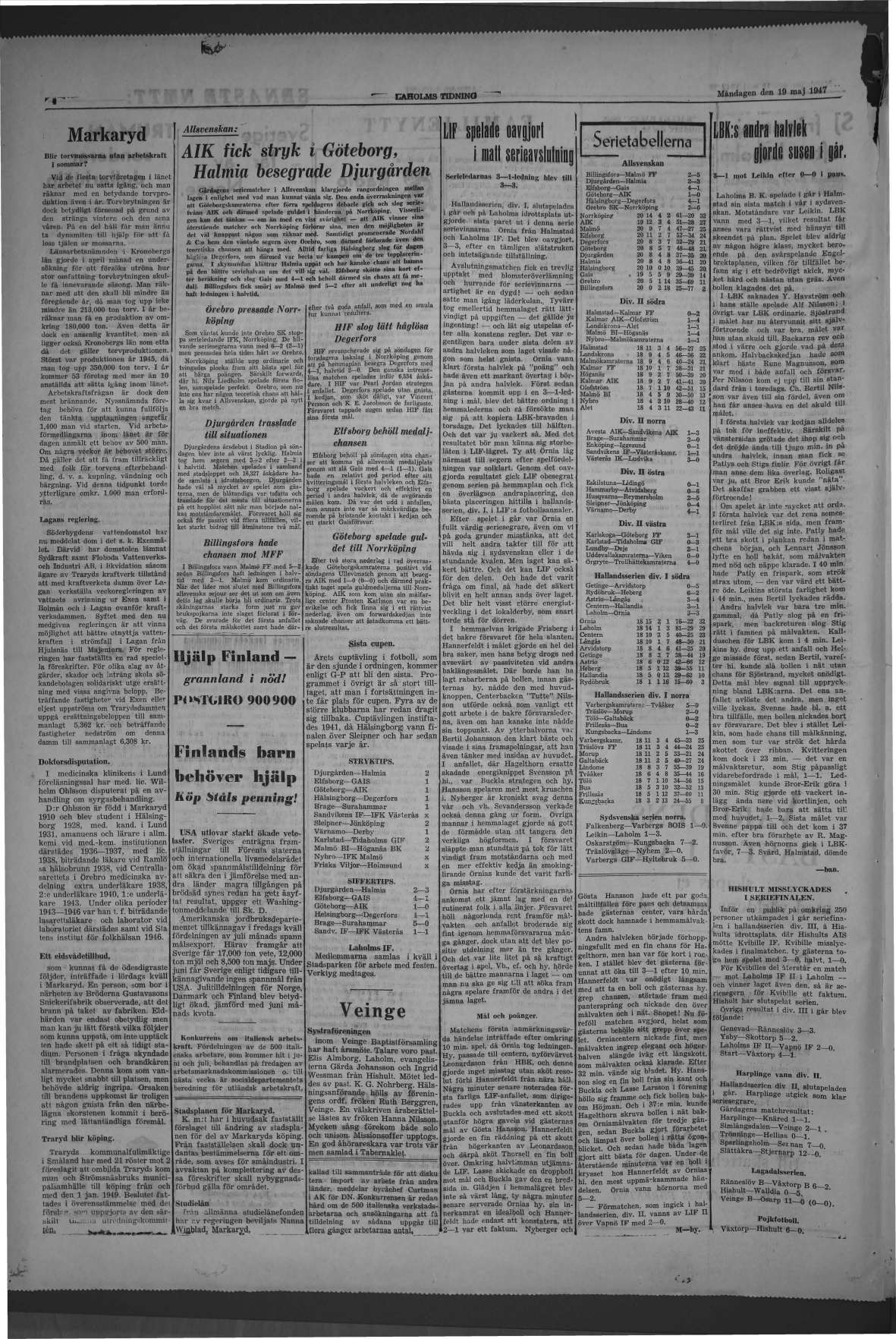 Laholms Tidning Måndag 19 maj 1947, sida 4