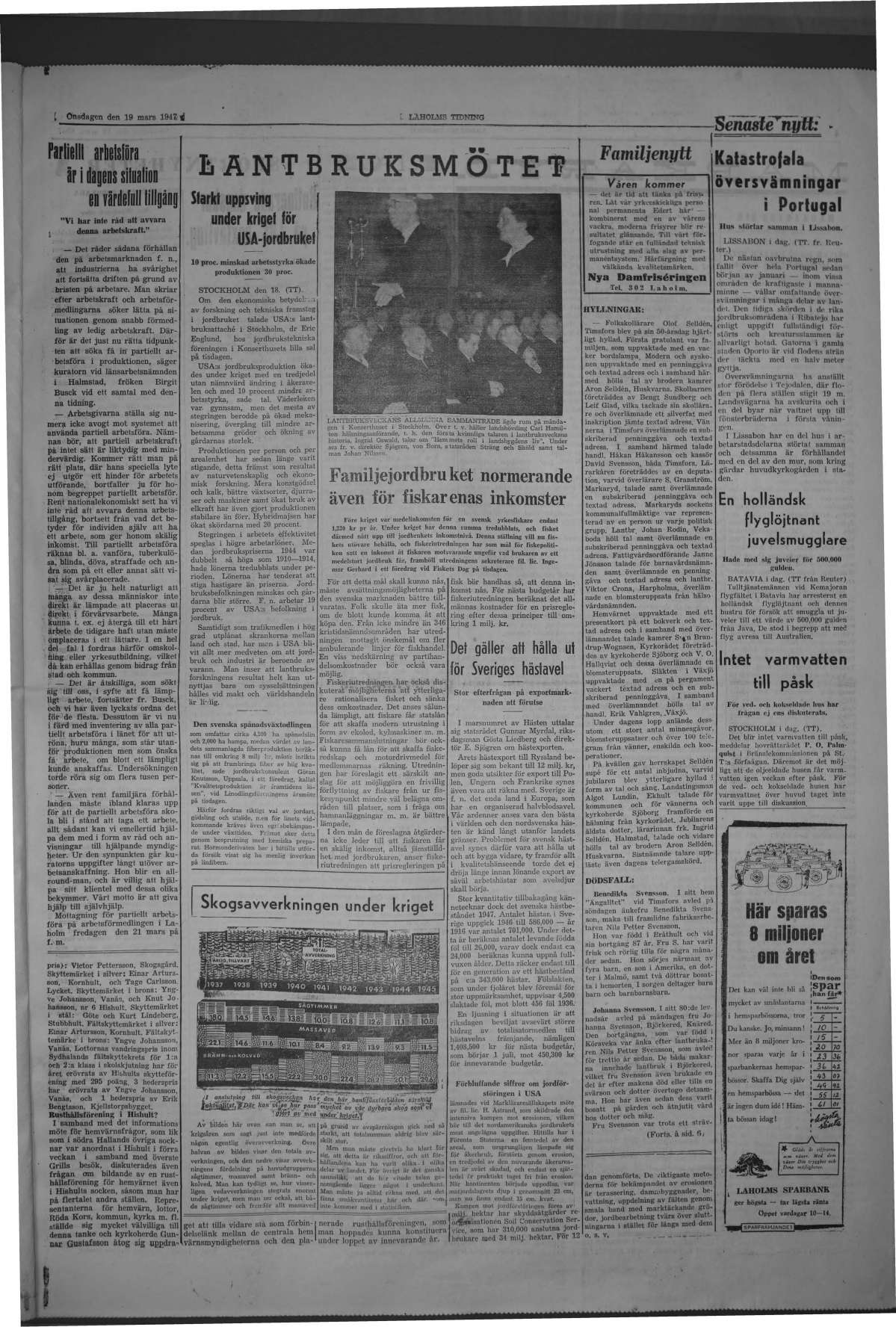 Laholms Tidning Onsdag 19 mars 1947, sida 3