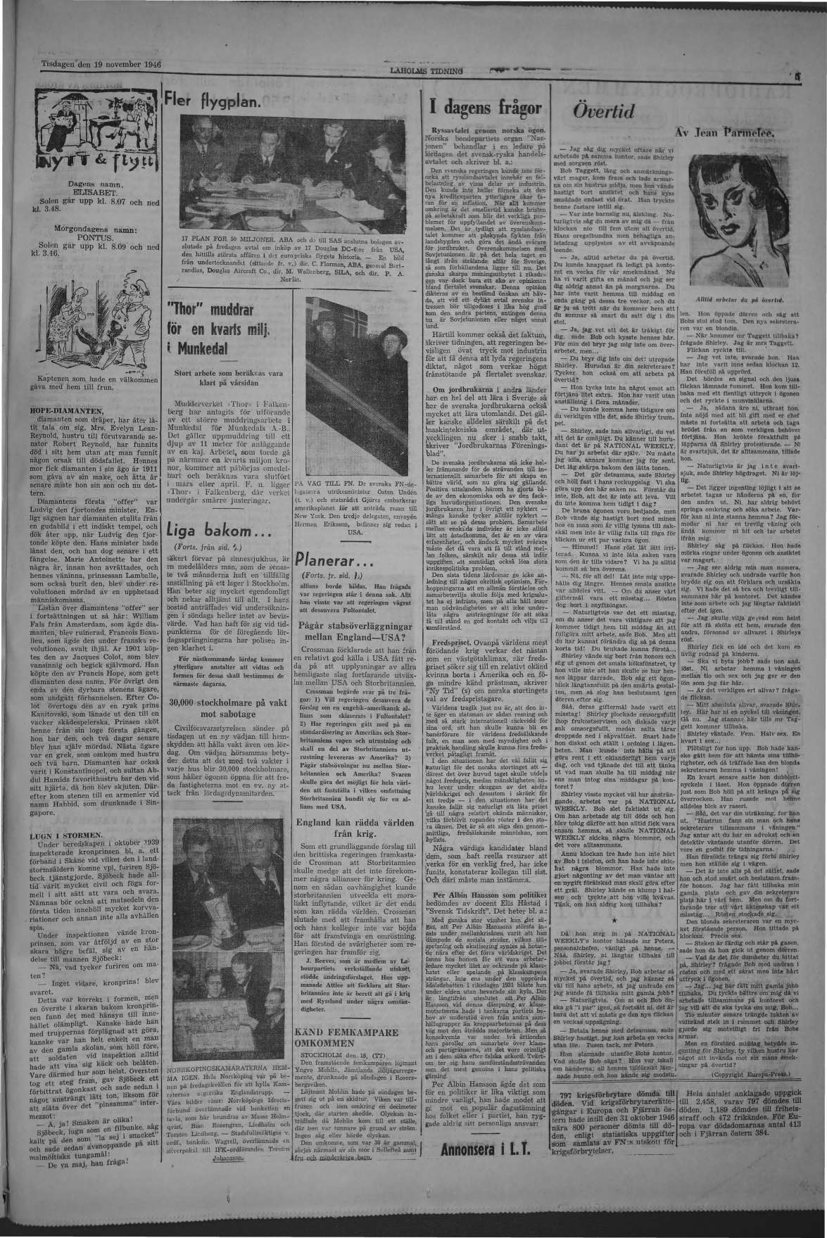 Laholms Tidning Tisdag 19 november 1946, sida 5