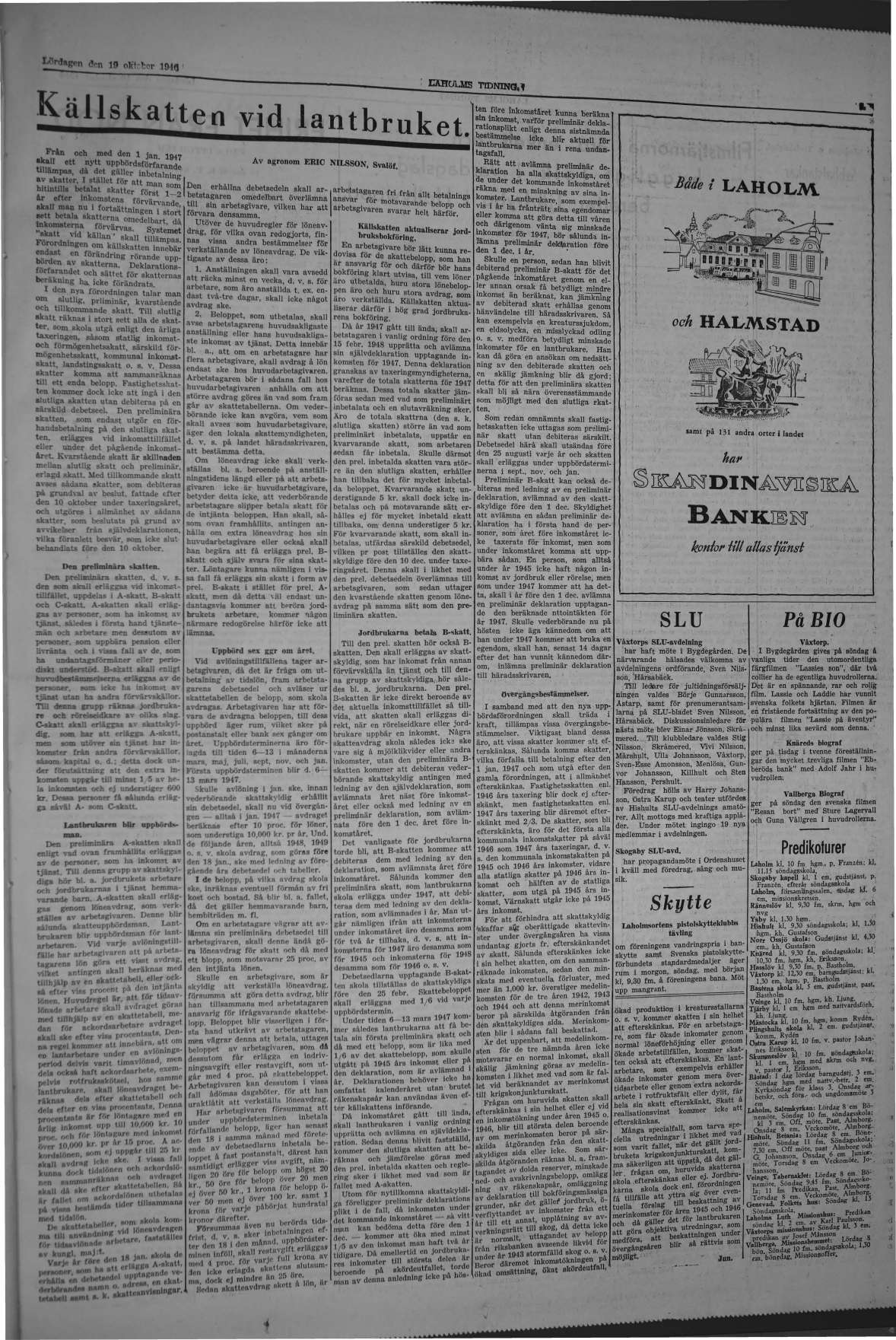 Laholms Tidning Lördag 19 oktober 1946, sida 5