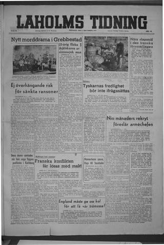 Förstasidan, Tisdag 2 december 1947