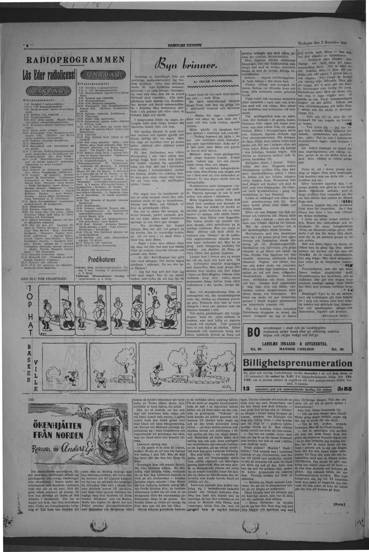 Laholms Tidning Tisdag 2 december 1947, sida 6