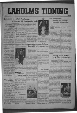Förstasidan, Onsdag 2 juli 1947