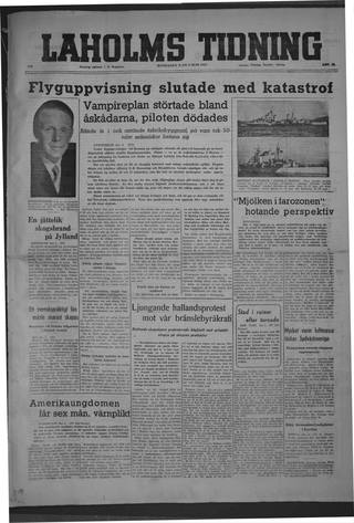 Förstasidan, Måndag 2 juni 1947