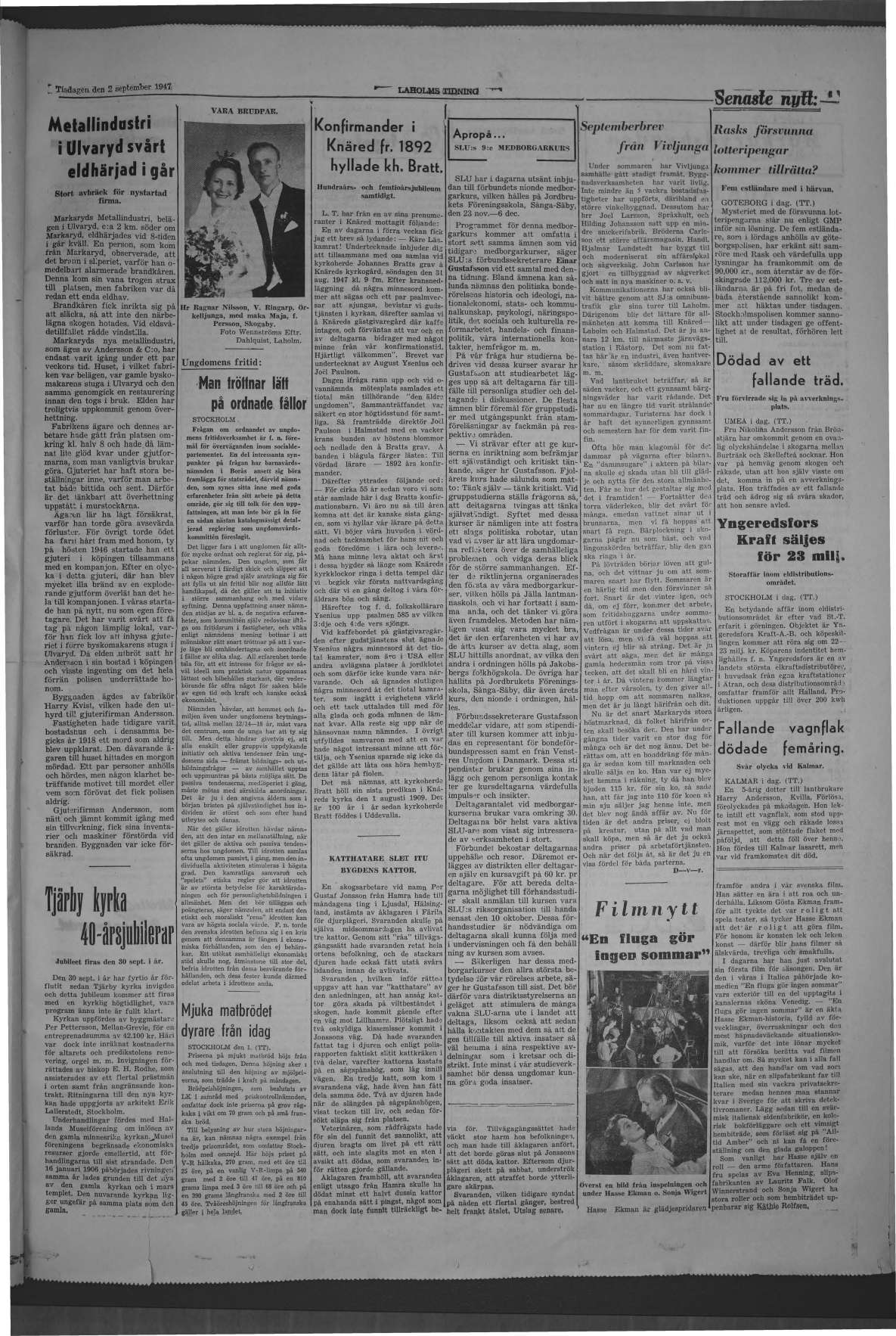 Laholms Tidning Tisdag 2 september 1947, sida 4
