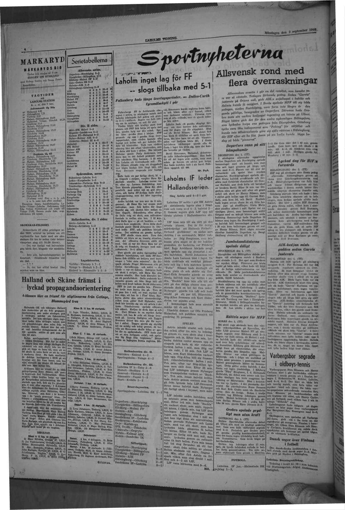 Laholms Tidning Måndag 2 september 1946, sida 4