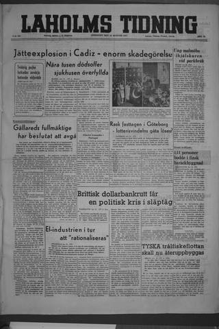 Förstasidan, Onsdag 20 augusti 1947