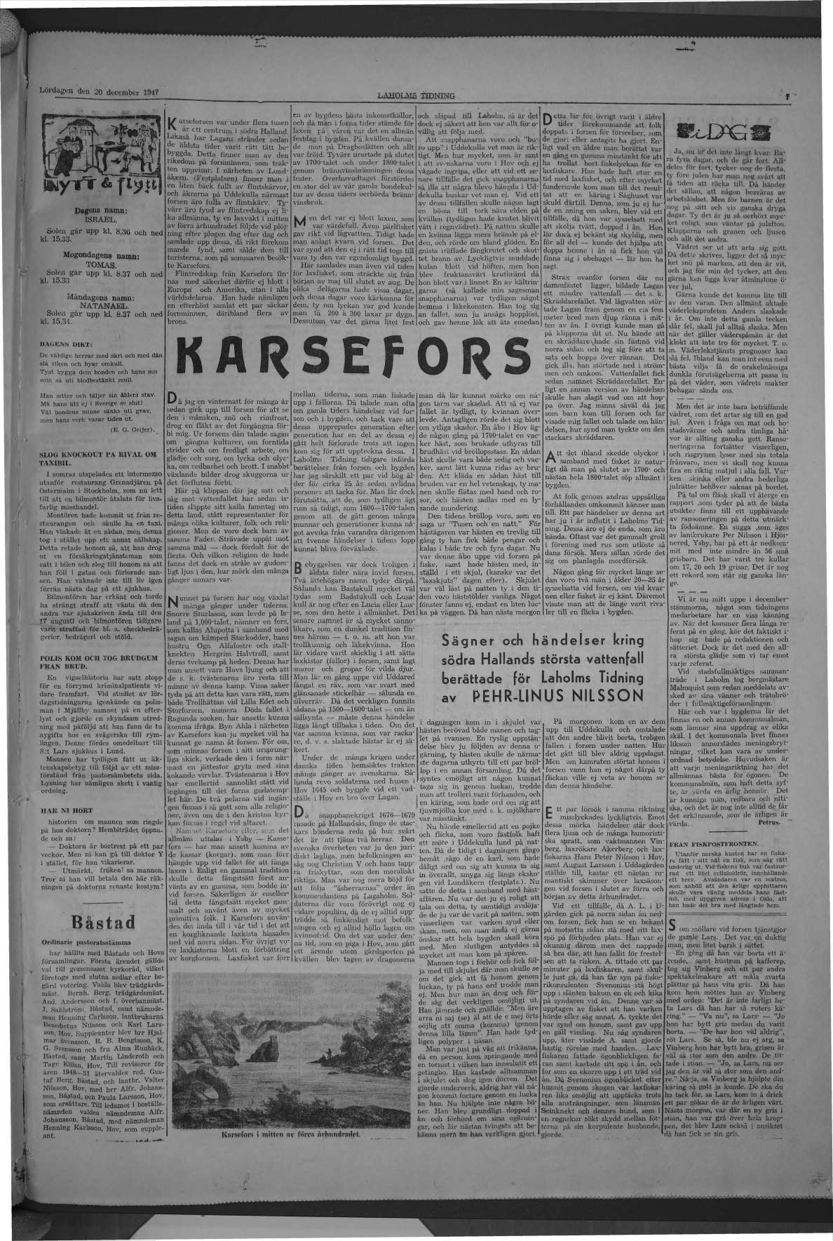 Laholms Tidning Lördag 20 december 1947, sida 7