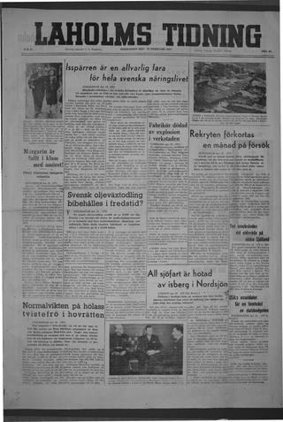 Förstasidan, Torsdag 20 februari 1947