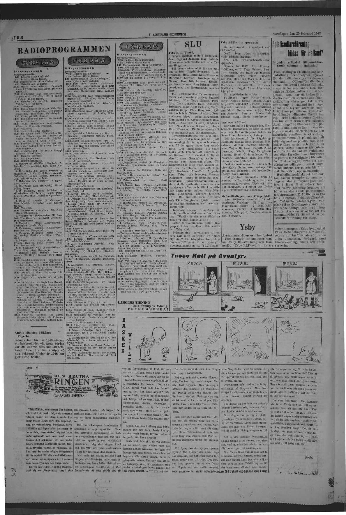 Laholms Tidning Torsdag 20 februari 1947, sida 6