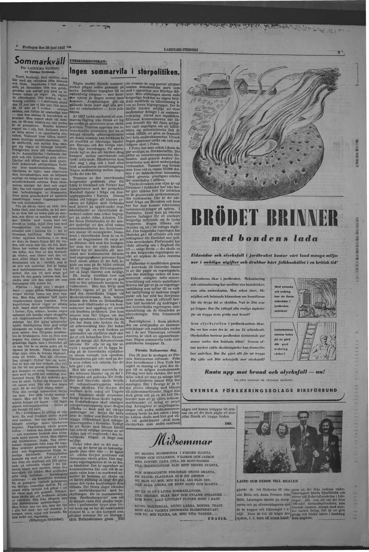 Laholms Tidning Fredag 20 juni 1947, sida 5