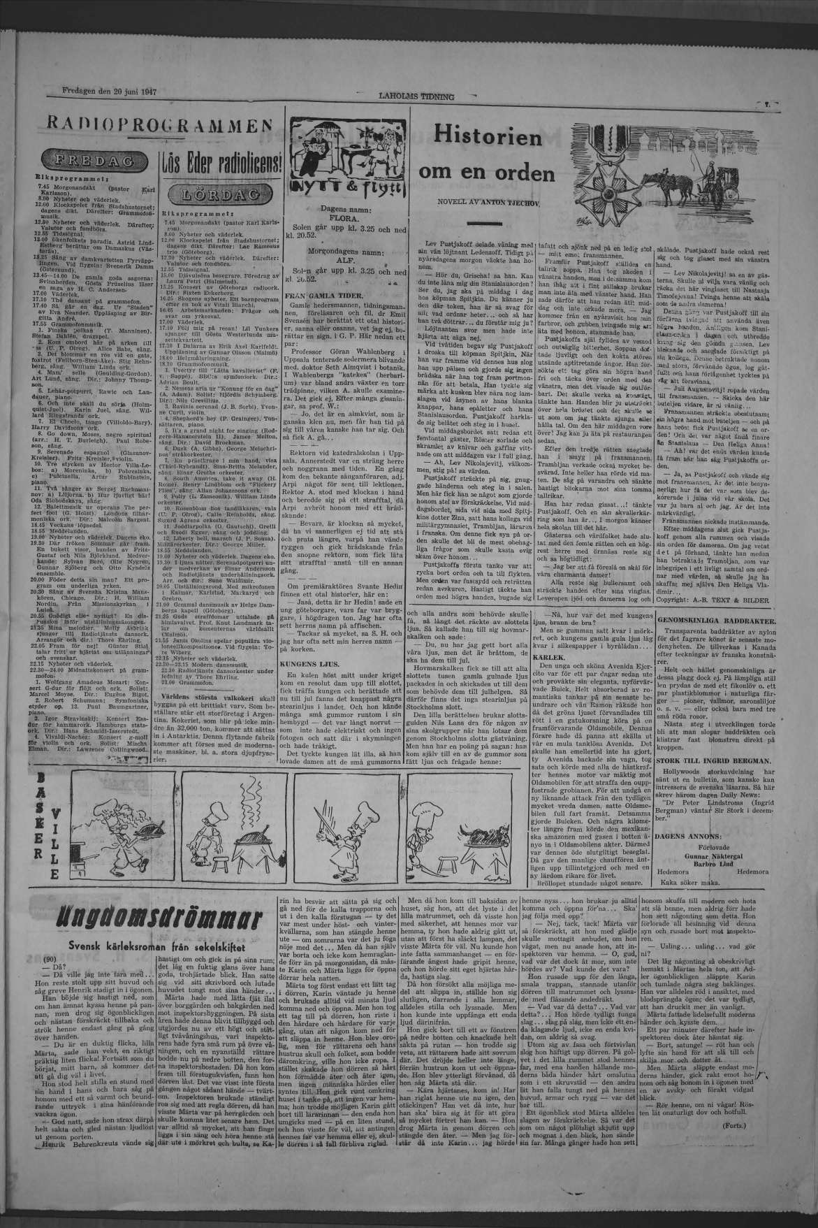 Laholms Tidning Fredag 20 juni 1947, sida 7