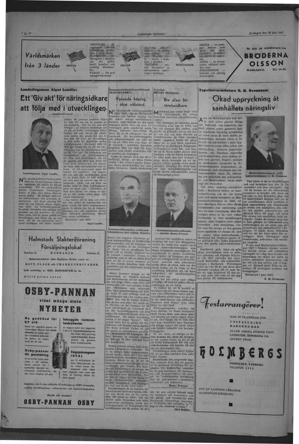 Laholms Tidning Fredag 20 juni 1947, sida 10