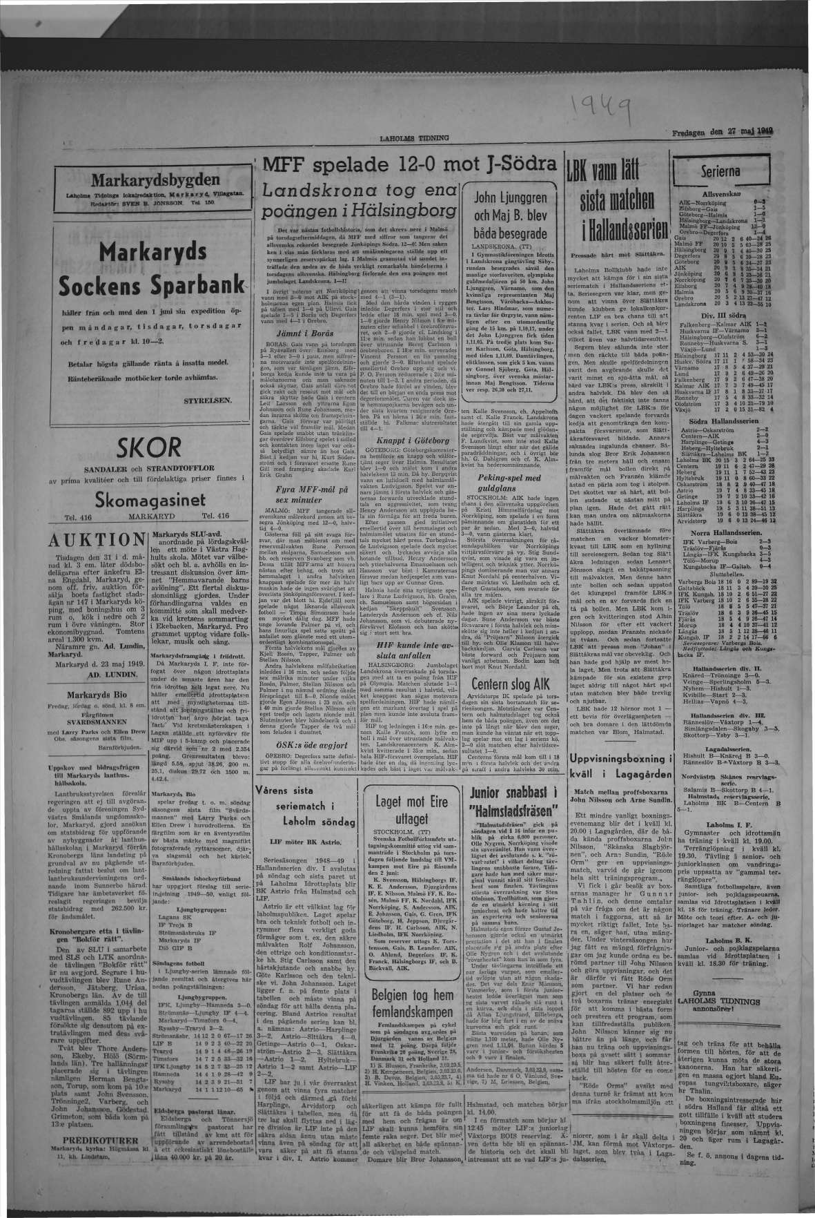 Laholms Tidning Fredag 27 maj 1949, sida 4