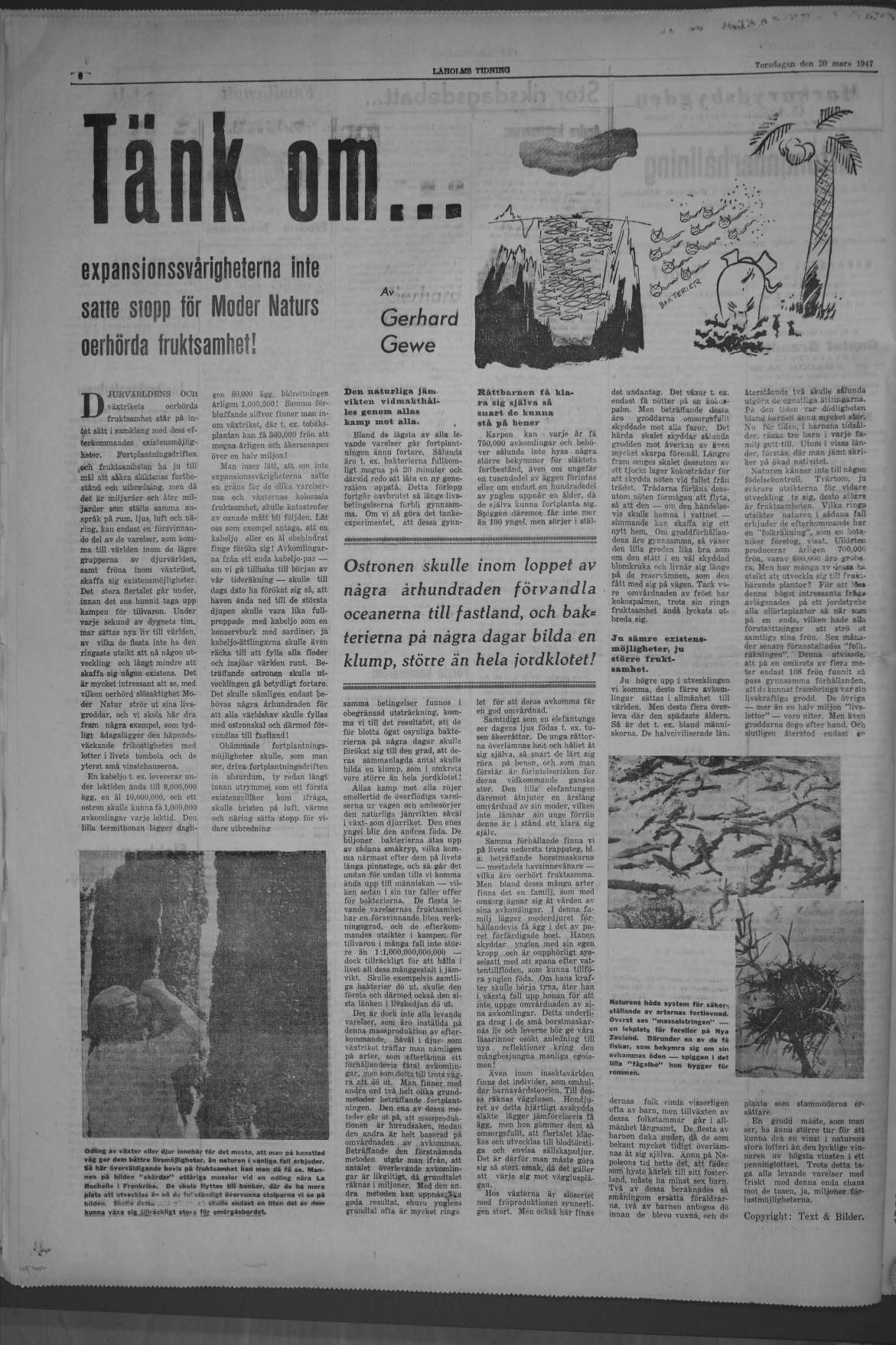 Laholms Tidning Torsdag 20 mars 1947, sida 6