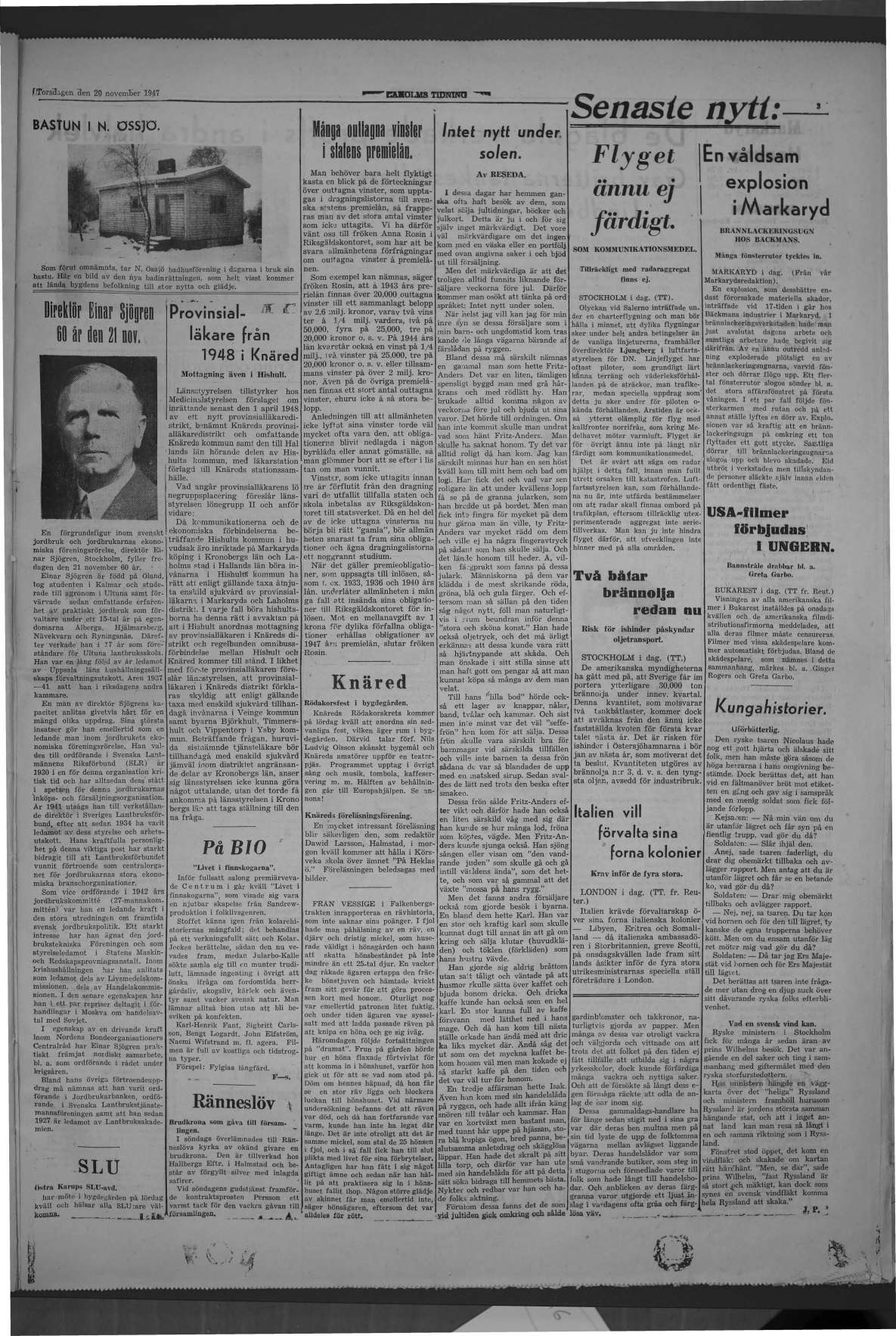 Laholms Tidning Torsdag 20 november 1947, sida 3