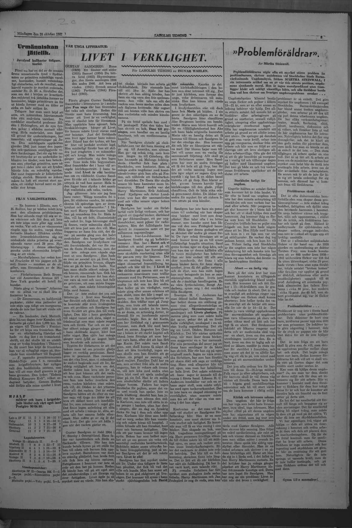 Laholms Tidning Måndag 20 oktober 1947, sida 5